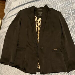 GUESS Black and leopard print Blazer